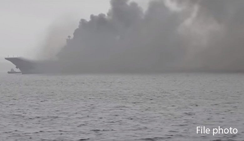 Fire Breaks out on Russia's only aircraft carrier Admiral Kuznetsov